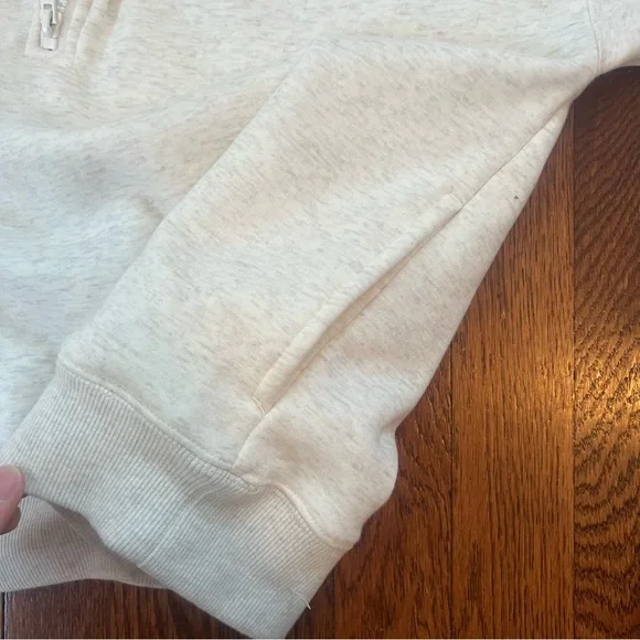 Fabletics Women's Cream Half-Zip Sweatshirt - Picture 4 of 9